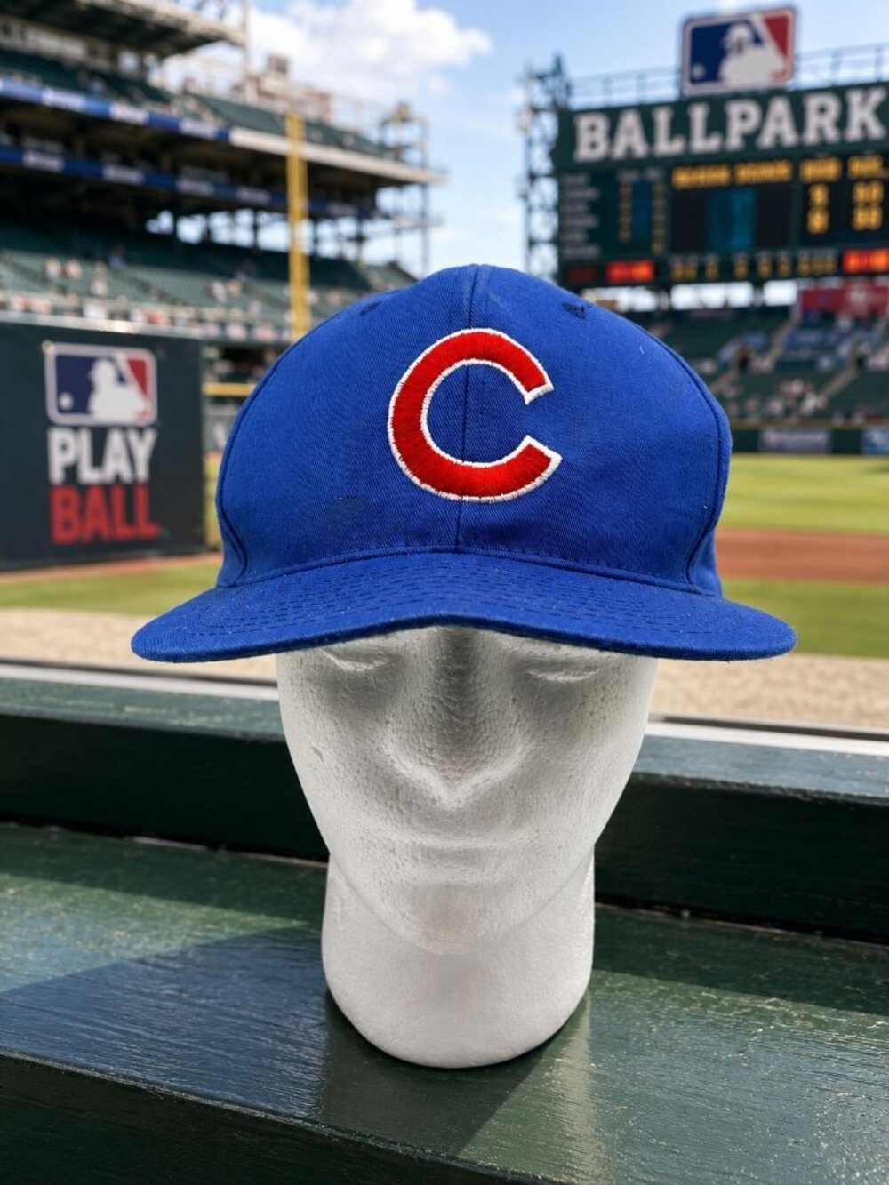 Vintage MLB Mens Baseball Cap Blue Cotton Adjustable Snapback Embroidered Logo